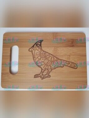 6"x9" Laser Engrave Bamboo Cutting Board/Decor w/ Mosaic Cardinal